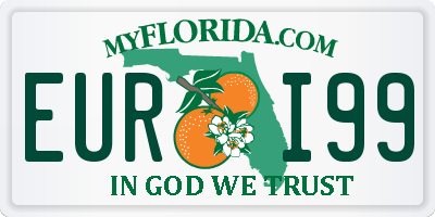 FL license plate EURI99