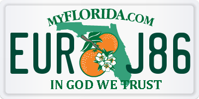 FL license plate EURJ86