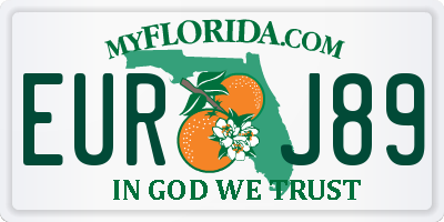 FL license plate EURJ89