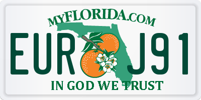 FL license plate EURJ91