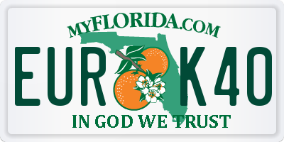 FL license plate EURK40