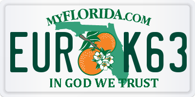 FL license plate EURK63