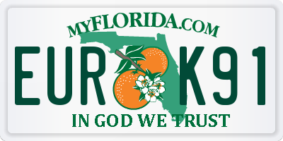 FL license plate EURK91