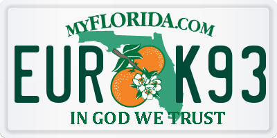 FL license plate EURK93