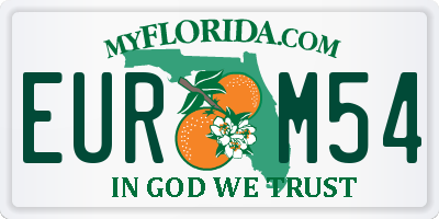 FL license plate EURM54