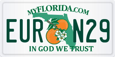 FL license plate EURN29
