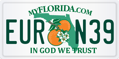 FL license plate EURN39