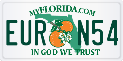 FL license plate EURN54