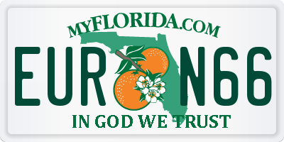 FL license plate EURN66