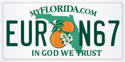 FL license plate EURN67