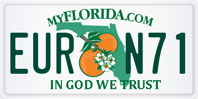 FL license plate EURN71