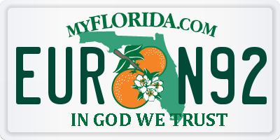 FL license plate EURN92