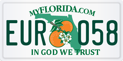 FL license plate EURO58
