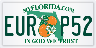 FL license plate EURP52