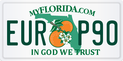 FL license plate EURP90