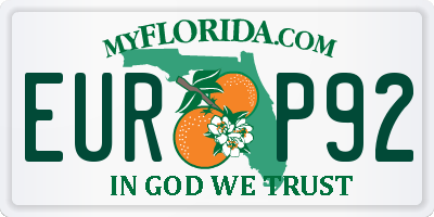 FL license plate EURP92