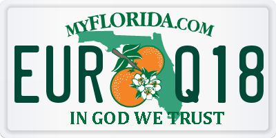 FL license plate EURQ18