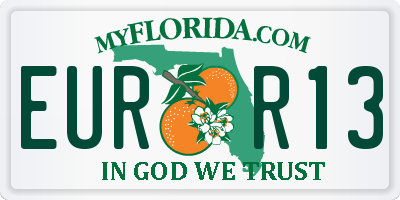 FL license plate EURR13