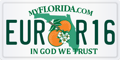 FL license plate EURR16