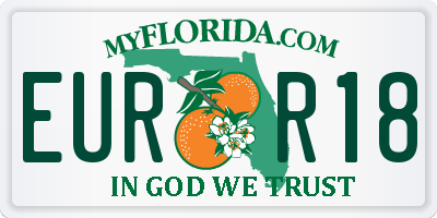 FL license plate EURR18
