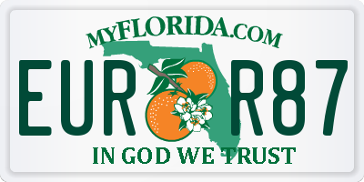 FL license plate EURR87