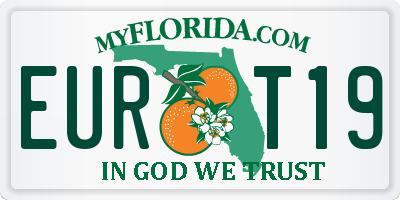 FL license plate EURT19