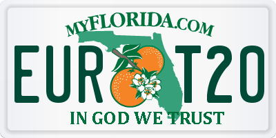 FL license plate EURT20