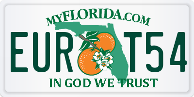 FL license plate EURT54