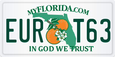FL license plate EURT63