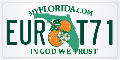 FL license plate EURT71