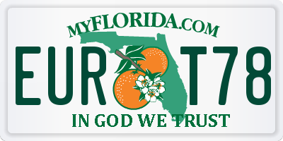 FL license plate EURT78