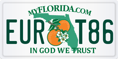 FL license plate EURT86