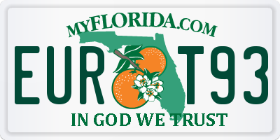 FL license plate EURT93