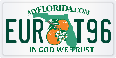 FL license plate EURT96