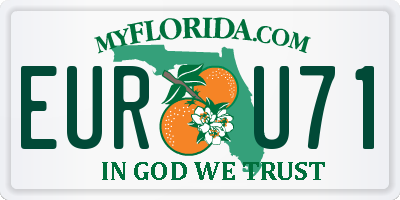FL license plate EURU71