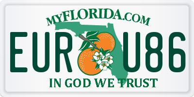 FL license plate EURU86