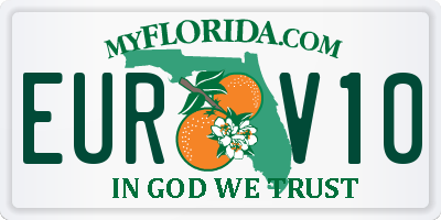 FL license plate EURV10