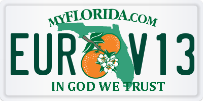 FL license plate EURV13