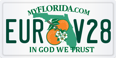 FL license plate EURV28