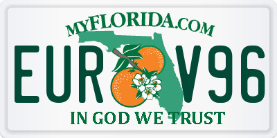 FL license plate EURV96