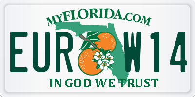 FL license plate EURW14