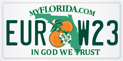 FL license plate EURW23