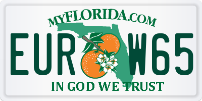 FL license plate EURW65