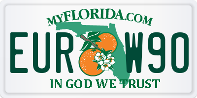 FL license plate EURW90