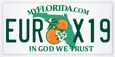 FL license plate EURX19
