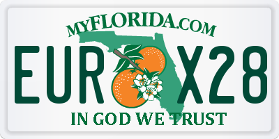 FL license plate EURX28