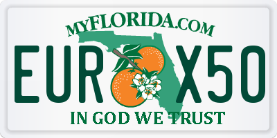 FL license plate EURX50
