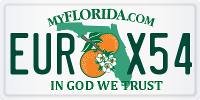 FL license plate EURX54