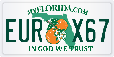 FL license plate EURX67