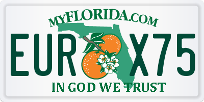 FL license plate EURX75